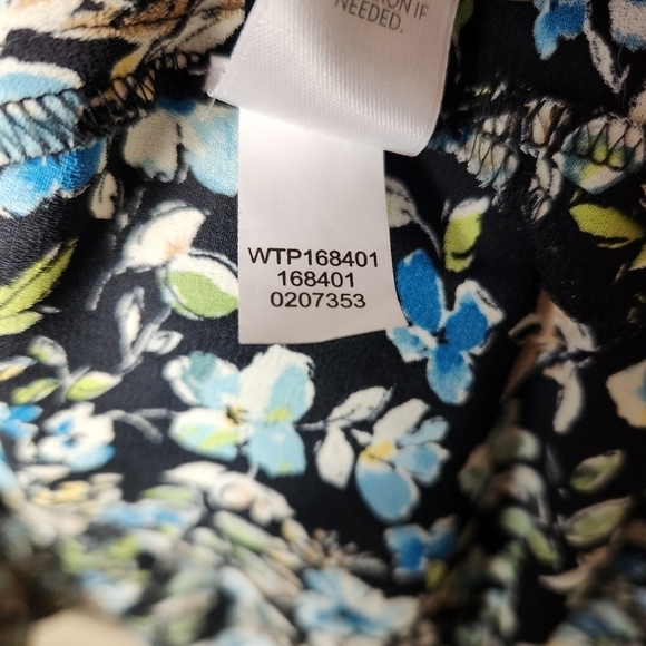 J. Jill Black Floral Collared Buttonfront Flowy Layered Tunic-Size XL - Picture 6 of 9